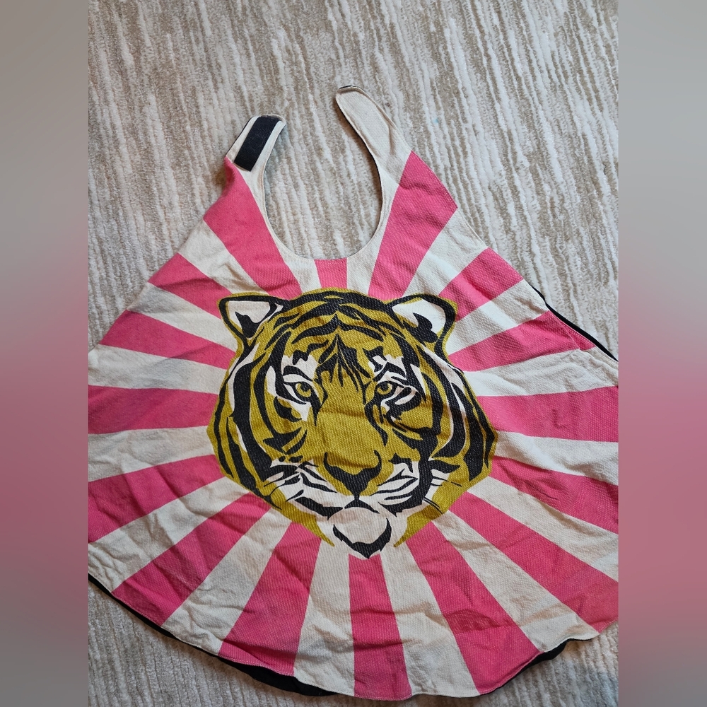 Pink and White Tiger Print Kids Cape